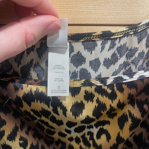 Vintage Victoria’s Secret Cami Chemise Mini Dress Small Leopard Print - Picture 4 of 6